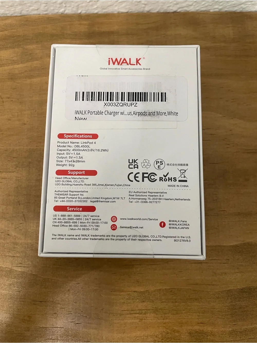 iWALK LinkPod 4 Docking Battery - White (4500mAh)